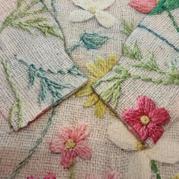 Floral Embroidered Pullover Medium Cottagecore Textured Garden Sweatshirt. New - Picture 3 of 10